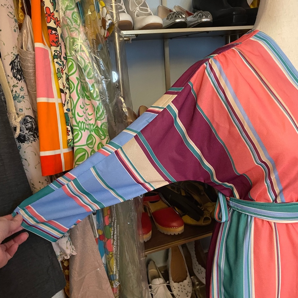 Deadstock Striped Vintage Dress - Size Small - Picture 3 of 9